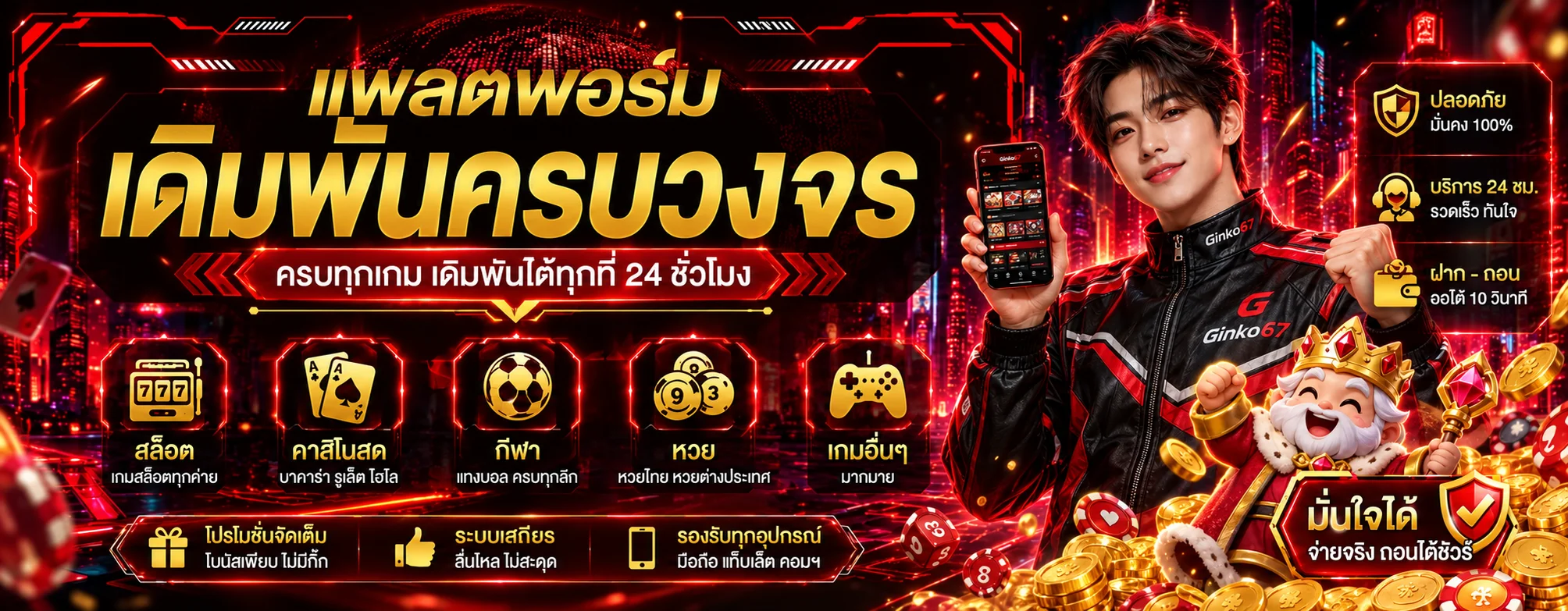 หมวดสล็อต คาสิโน กีฬา และหวยของ Ginko67